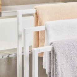 Handtuchhalter KUNO Weiß Mit 3 Handtuchstangen -Berühmt Möbel 18358 AC2