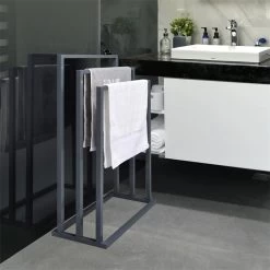 Handtuchhalter KUNO Grau Mit 3 Handtuchstangen -Berühmt Möbel 18359 AC0