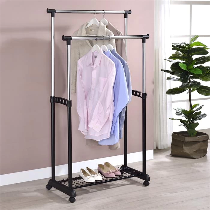 Garderobenwagen GROSSO, Höhenverstellbar Schwarz 3 Garderobenwagen GROSSO, Höhenverstellbar Schwarz – Bild 3