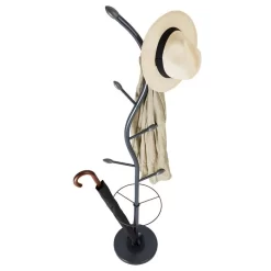 Kleiderständer TRIANA Mit 6 Kleiderhaken Und Schirmständer, Grau -Berühmt Möbel 18457 1