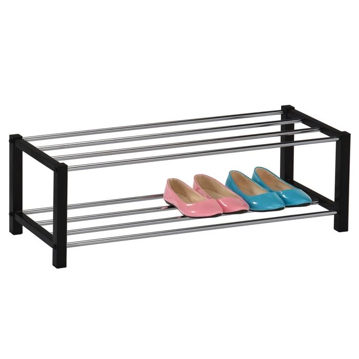 Schuhregal DUBLIN Mit 2 Böden, Schwarz 1 Schuhregal DUBLIN Mit 2 Böden, Schwarz