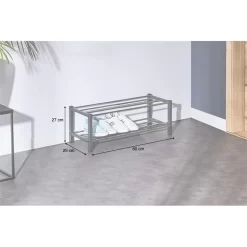 Schuhregal DUBLIN Mit 2 Böden In Grau -Berühmt Möbel 18463 A6