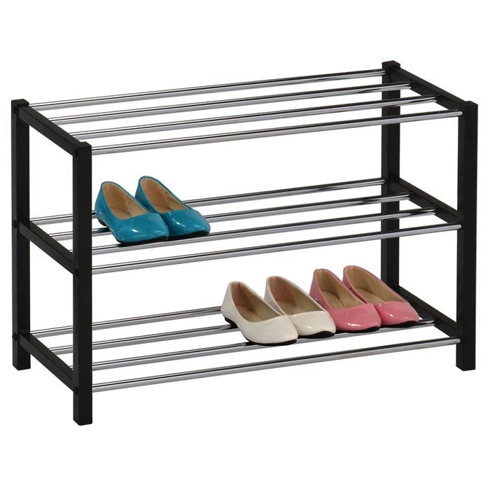 Schuhregal DUBLIN Mit 3 Böden In Schwarz 1 Schuhregal DUBLIN Mit 3 Böden In Schwarz