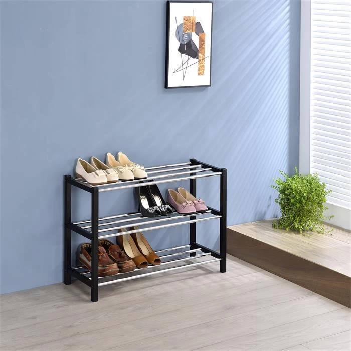 Schuhregal DUBLIN Mit 3 Böden In Schwarz 2 Schuhregal DUBLIN Mit 3 Böden In Schwarz – Bild 2