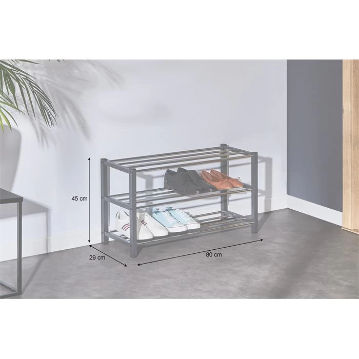 Schuhregal DUBLIN Mit 3 Böden In Grau 4 Schuhregal DUBLIN Mit 3 Böden In Grau – Bild 4