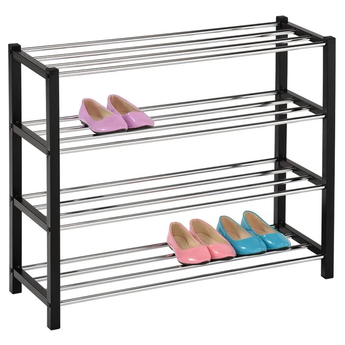 Schuhregal DUBLIN Mit 4 Böden In Schwarz 1 Schuhregal DUBLIN Mit 4 Böden In Schwarz