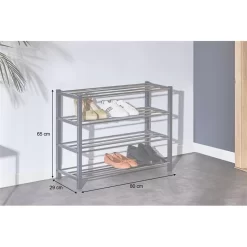 Schuhregal DUBLIN Mit 4 Böden In Grau -Berühmt Möbel 18469 A7