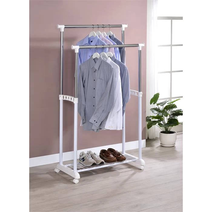 Garderobenwagen GROSSO, Höhenverstellbar Weiß 3 Garderobenwagen GROSSO, Höhenverstellbar Weiß – Bild 3