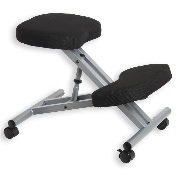 Kniehocker Kniestuhl ROBERT In Schwarz/alufarben 1 Kniehocker Kniestuhl ROBERT In Schwarz/alufarben