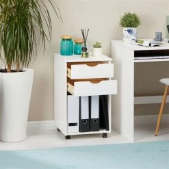 Rollcontainer KANO Mit 2 Schubladen Und 1 Ablagefach In Weiß -Berühmt Möbel 2114 AC2