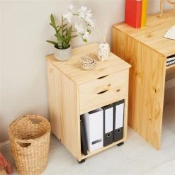 Rollcontainer KANO Mit 2 Schubladen Und 1 Ablagefach In Natur -Berühmt Möbel 2115 AC3