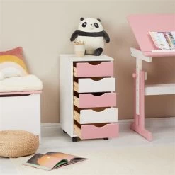 Rollcontainer LAGOS Mit 5 Schubladen In Weiß/rosa -Berühmt Möbel 2118 AC2