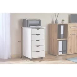 Rollcontainer LAGOS Mit 5 Schubladen In Weiß -Berühmt Möbel 2119 A9