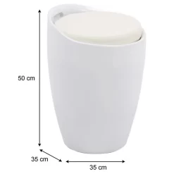 Badhocker DANIEL Mit Stauraum Weiß -Berühmt Möbel 30210 2