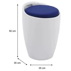 Badhocker DANIEL Mit Stauraum Weiß/blau -Berühmt Möbel 30213 2