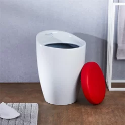 Badhocker DANIEL Mit Stauraum Weiß/rot -Berühmt Möbel 30214 A0 2N