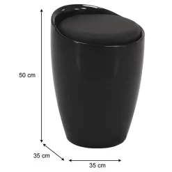 Badhocker DANIEL Mit Stauraum Schwarz -Berühmt Möbel 30217 2