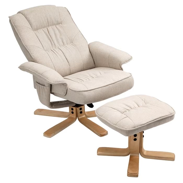Relaxsessel CHARLY Mit Hocker Und Stoffbezug In Beige 3 Relaxsessel CHARLY Mit Hocker Und Stoffbezug In Beige – Bild 3