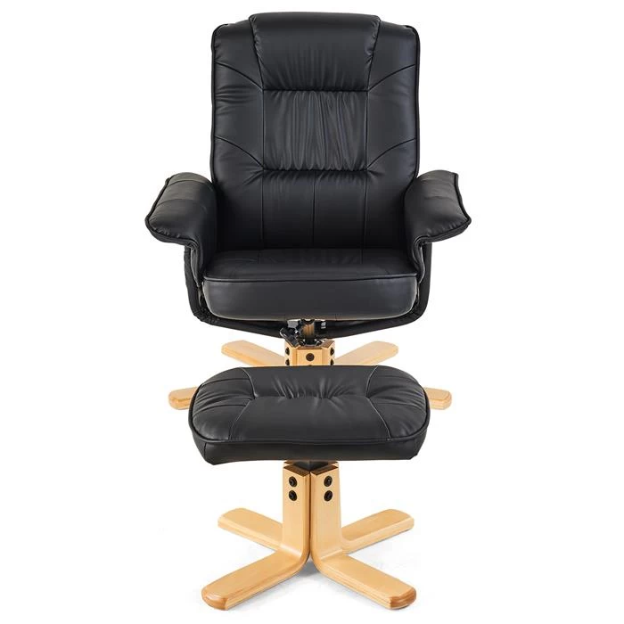 Relaxsessel CHARLY Mit Hocker Und Kunstleder In Schwarz 4 Relaxsessel CHARLY Mit Hocker Und Kunstleder In Schwarz – Bild 4