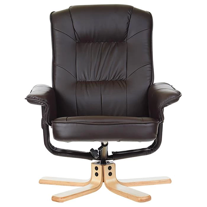 Relaxsessel CHARLY Mit Hocker Und Kunstleder In Braun 2 Relaxsessel CHARLY Mit Hocker Und Kunstleder In Braun – Bild 2