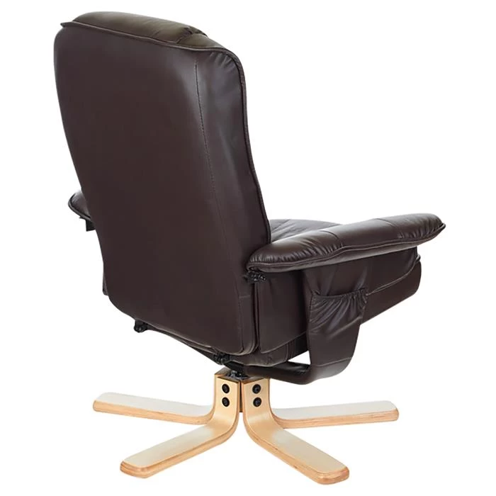 Relaxsessel CHARLY Mit Hocker Und Kunstleder In Braun 5 Relaxsessel CHARLY Mit Hocker Und Kunstleder In Braun – Bild 5