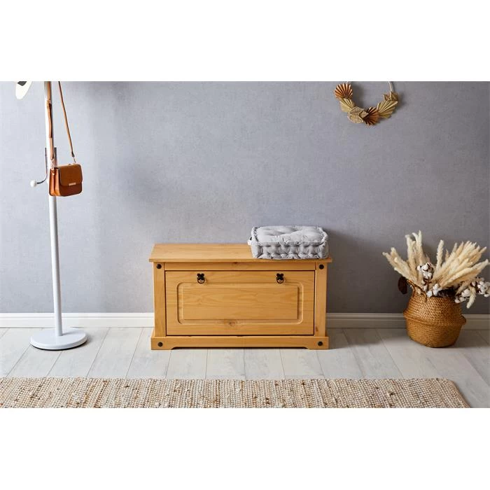 Schuhbank TEQUILA, Kiefer Massiv, Mexiko 4 Schuhbank TEQUILA, Kiefer Massiv, Mexiko – Bild 4