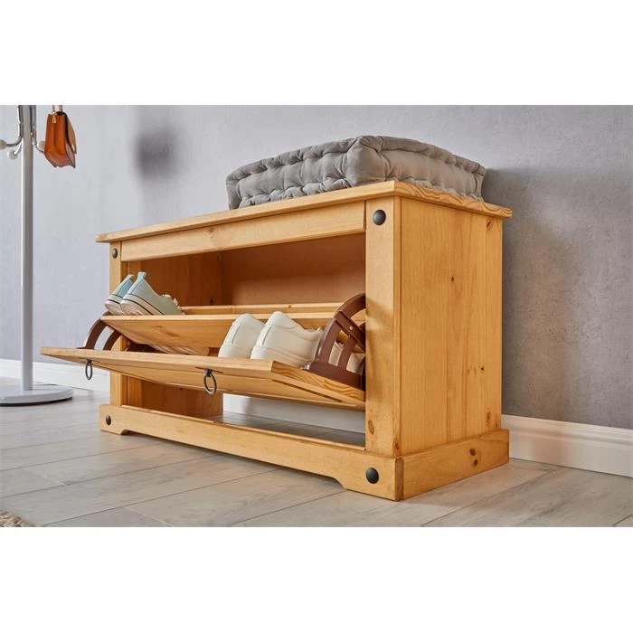 Schuhbank TEQUILA, Kiefer Massiv, Mexiko 5 Schuhbank TEQUILA, Kiefer Massiv, Mexiko – Bild 5