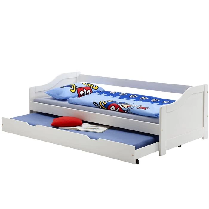 Ausziehbett LISA Kiefer Massiv, Weiss, 90x200 Cm 1 Ausziehbett LISA Kiefer Massiv, Weiss, 90x200 Cm