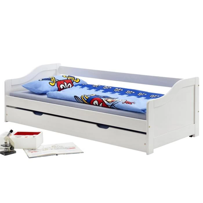 Ausziehbett LISA Kiefer Massiv, Weiss, 90x200 Cm 2 Ausziehbett LISA Kiefer Massiv, Weiss, 90x200 Cm – Bild 2