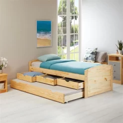 Bett Mit Stauraum JESSY 90x190 Cm, Mit Ausziehbett In Natur 9 Bett Mit Stauraum JESSY 90x190 Cm, Mit Ausziehbett In Natur -Berühmt Möbel 5056 AC2
