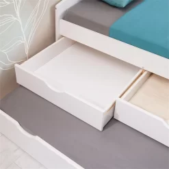 Bett Mit Stauraum JESSY 90x190 Cm, Mit Ausziehbett In Weiß -Berühmt Möbel 5058 AC6