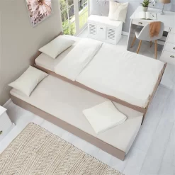 Ausziehbett LORENA 90x190 Cm, Kiefer Massiv In Taupe -Berühmt Möbel 5088 AC3