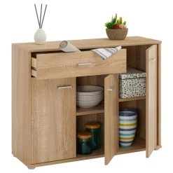 Sideboard ESTELLE Mit 3 Türen, 1 Schublade In Sonoma Eiche -Berühmt Möbel 51018 2