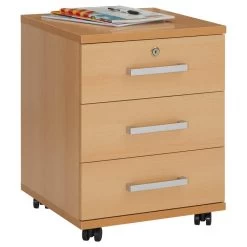 Rollcontainer VANCOUVER In Buchefarben Mit 3 Schubladen