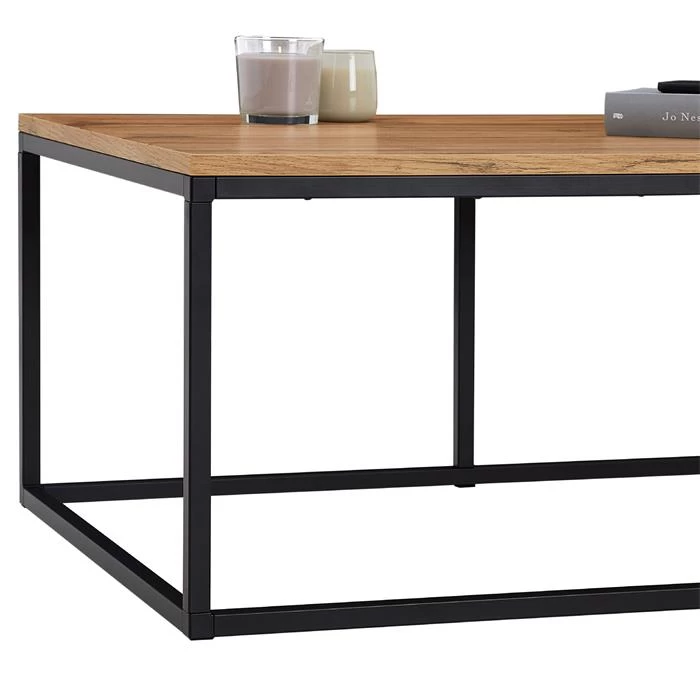 Couchtisch MAURO Mit Metallgestell, In Wotan Eiche/schwarz 6 Couchtisch MAURO Mit Metallgestell, In Wotan Eiche/schwarz – Bild 6