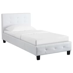 Polsterbett LIVERPOOL 90x200 Cm, Kunstleder Weiß