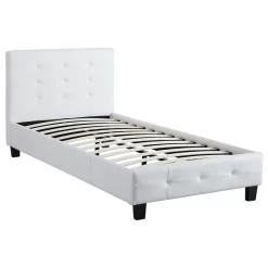 Polsterbett LIVERPOOL 90x200 Cm, Kunstleder Weiß -Berühmt Möbel 51261 2