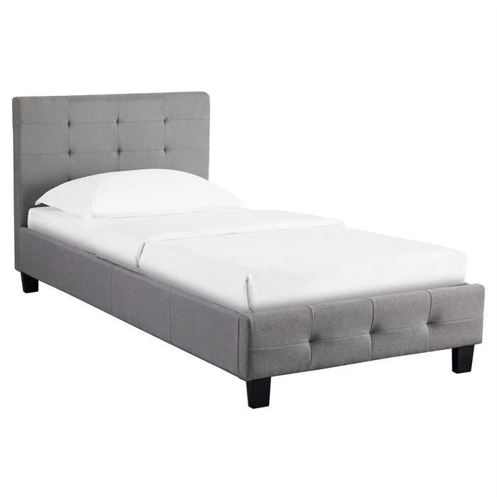 Polsterbett OHIO 90 X 200 Cm Inkl. Lattenrost In Grau 1 Polsterbett OHIO 90 X 200 Cm Inkl. Lattenrost In Grau