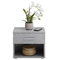 Nachttisch MARY Betonoptik Mit Schublade -Berühmt Möbel 51309 2 N1