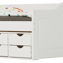 Bett Mit Stauraum SENTA 90x200 Cm, Kiefer Massiv In Weiß -Berühmt Möbel 5223 5