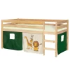 Hochbett ERIK Natur Mit Vorhang DSCHUNGEL