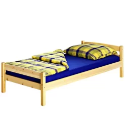 Massivholzbett Einzelbett BORIS In 90 X 200 Cm, Kiefer Natur