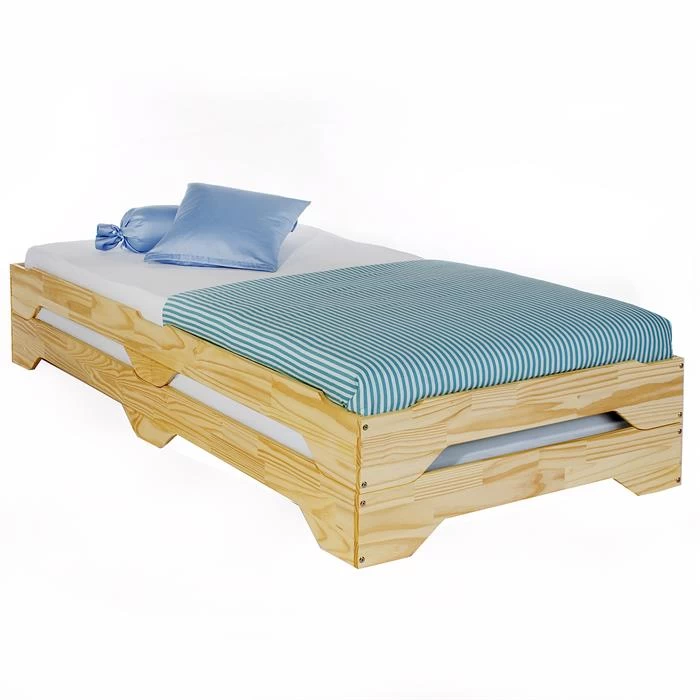 Stapelbett RONNY 90x200 Cm Aus Kiefer, Natur 1 Stapelbett RONNY 90x200 Cm Aus Kiefer, Natur