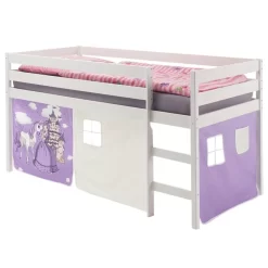 Hochbett ERIK In Weiss Mit Vorhang Prinzessin