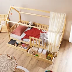 Hausbett NUNA In 90 X 200 Cm Aus Massiver Kiefer, Natur -Berühmt Möbel 71300 AC3