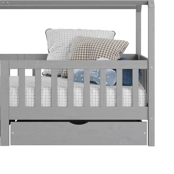 Hausbett NUNA In 90 X 200 Cm Aus Massiver Kiefer, Grau 6 Hausbett NUNA In 90 X 200 Cm Aus Massiver Kiefer, Grau – Bild 6