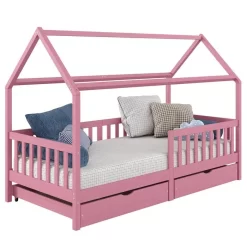 Hausbett NUNA In 90 X 200 Cm Aus Massiver Kiefer, Rosa