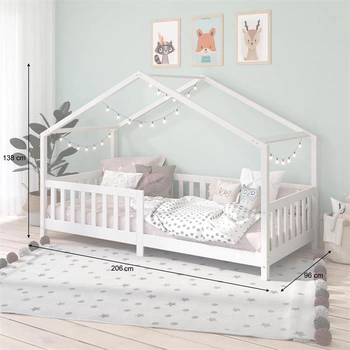 Hausbett LISAN In 90 X 200 Aus Massiver Kiefer In Weiß 3 Hausbett LISAN In 90 X 200 Aus Massiver Kiefer In Weiß – Bild 3