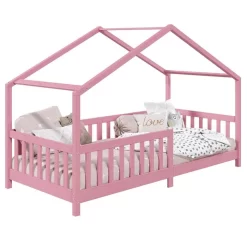 Hausbett LISAN In 90 X 200 Aus Massiver Kiefer In Rosa