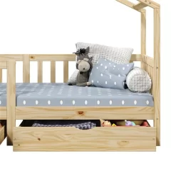 Hausbett ELEA In 90 X 200 Cm Aus Massiver Kiefer Mit Schubladen In Natur 11 Hausbett ELEA In 90 X 200 Cm Aus Massiver Kiefer Mit Schubladen In Natur -Berühmt Möbel 71330 5